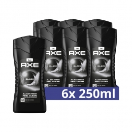 6xAxe3-in-1DouchegelBlack250ml