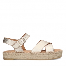 Goudenmetallicsandalenmettouwzool