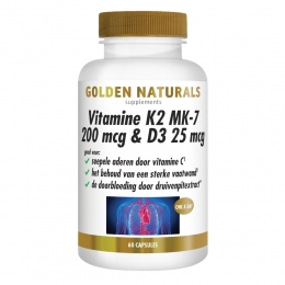 2xGoldenNaturalsVitamineK2200mcgD325mcg60vegacapsules
