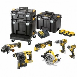 DeWALTDCK685P3T-QW18VLi-ionXRAccu6-deligeCombiset3x50AhInTSTAKinclTrolley-Koolborstelloos