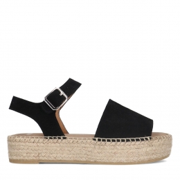 Zwartesudesandalenmetplateauzool