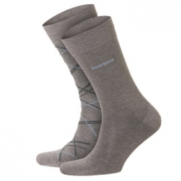 BOSS2stuksCheckCottonSockActie