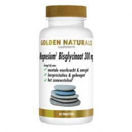GoldenNaturalsMagnesiumBisglycinaat300mgVegan60tabletten