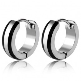 Mannenoorbellenvanzilverkleurigstaalmetzwartelijnen