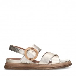 Goudenlerenplateausandalenmetgesp