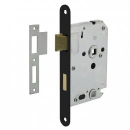 Intersteelbadkamertoiletslot638mmmetzwartevoorplaat20x175mm