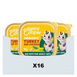 16xEdgardCooperKattenvoerAdultPateBiologischeKalkoen85gr