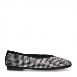 Zwartelerenballerinasmetdiamanten