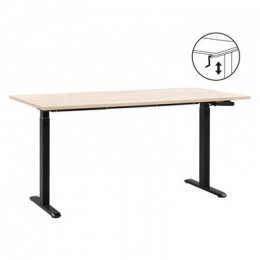 BureauHomeworxzitstahandmatigverstelbaar-eikenkleurzwart-75118x160x80cm-LeenBakker