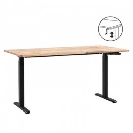 BureauHomeworxzitstahandmatigverstelbaar-mangohoutzwart-75118x160x80cm-LeenBakker