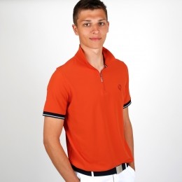 HerenPoloStrokeOranjeRood