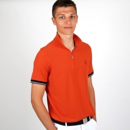 HerenPoloStrokeOranjeRood