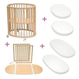 StokkeSleepiMinienuitbreidingsetnaturelmetmatrashoeslaken