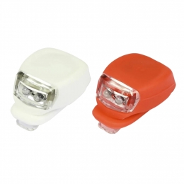 SiliconenLEDFietsverlichtingSetRoodenWit-Inclbatterijen