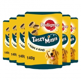 6xPedigreeTastyHondensnacksMinisCheesyBites140gr