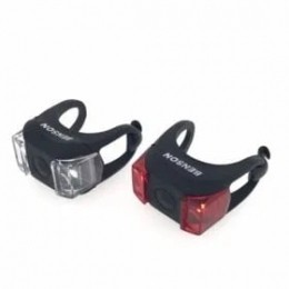 SiliconenLEDFietsverlichtingSet-Inclbatterijen-Zwart