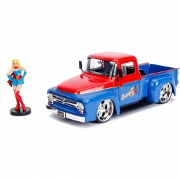 DCBombshellsDiecastModelHollywoodRides1241956FordF100withSuperGirlFigure