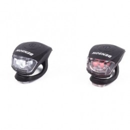 SiliconenLEDFietsverlichtingSetZwart-Inclbatterijen