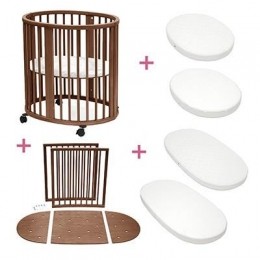 StokkeSleepiMinienuitbreidingsetwarmbruinmetmatrashoeslaken