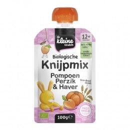 deKleineKeukenBioKnijpmix12mPompoenPerzikHaver100gr