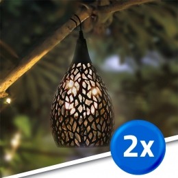 Solarhanglampsagablackmetschemersensor-voordeelsetvan2
