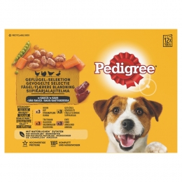 PedigreeAdultHondenvoerMaaltijdzakjesinSausGevogelteenGroenten12x100gr
