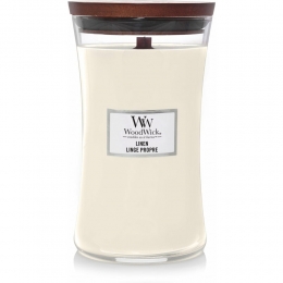 WoodWickGeurkaarsLargeLinen611gr