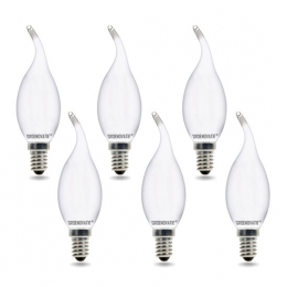 E14LEDFilamentKaarslampTip2WWarmWitDimbaarMat6-Pack