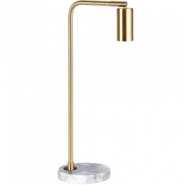 MarmerenTafellampMetaalE27Fitting15x28cmMessingWit