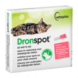DronspotSpotOnOntwormingsdruppelsKat25-5kg2pipetten