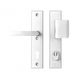 AXAAXAEdgePlusveiligheidsbeslagvoordeurrechthoekigschildD-knopBlok-krukPC92metkerntrekbeveiligingSKG3-aluminium