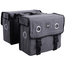 DubbelefietstasCanvasTas46LGrijs