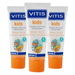3xVitisTandpastaKids6m50ml