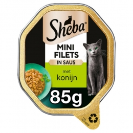 ShebaMiniFiletsAdultKattenvoerNatvoerKonijninSaus85gr