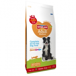 123kggratisSmolkeHondenvoerAdultMedium123kg