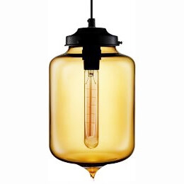 AmberGlazenDesignHanglamp18x27cmZwart