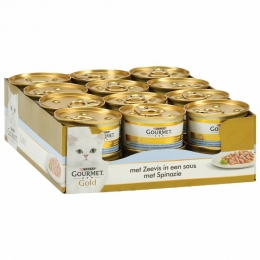 24xGourmetGoldKattenvoerNatLuxeMixZeevis-Spinazie85gr