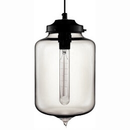 SmokeGlazenDesignHanglamp18x27cmZwart