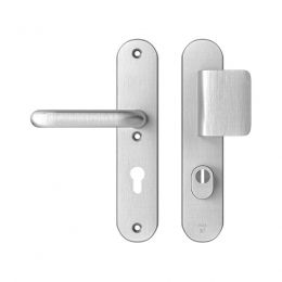 AXAAXAOvalPlusveiligheidsbeslagvoordeurD-knopUkrukPC72metkerntrekbeveiligingSKG3-aluminium