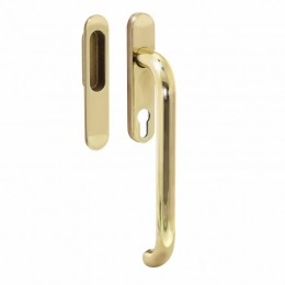 IntersteelHef-schuifdeurbeslagprofielcilindergat69mm-messinggelakt