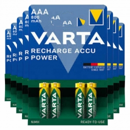 8xVartaRechargeAccuPowerOplaadbareBatterijenAAA800mAh4stuks