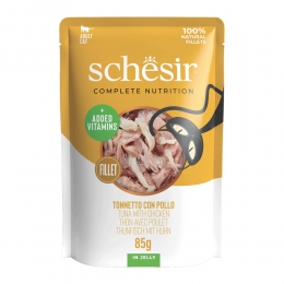 SchesirKattenvoerPouchTonijn-KipinGelei85gr