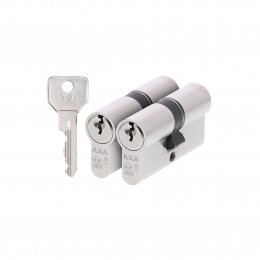 AXAAXASecuritySKGdubbeleveiligheidscilindergelijksluitend2x30-30mm-vernikkeld