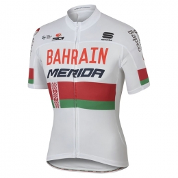 BAHRAIN-MERIDAFietsshirtmetkortemouwenWit-Russischekampioen2017