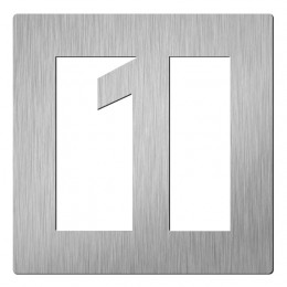 HardbrassVierkanthuiscijferDidheya150mm-RVS