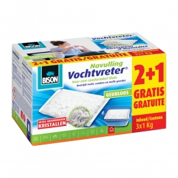 BisonVochtvreterNavulzakGeurloosPromopack3x1kg