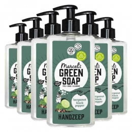6xMarcelsGreenSoapHandzeepBergamotBlackPepper500ml