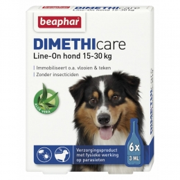 6xBeapharDImetHIcareLine-OnAntiTeken-enVlooiendruppelsHond15-30kg6pipetten