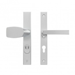 AXAAXAEdgePlusveiligheidsbeslagvoordeurrechthsmalschildWingknopBlok-krukPC72kerntrekbeveiligingSKG3-aluminium