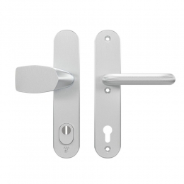 AXAAXAOvalPlusveiligheidsbeslagvoordeurWingknopU-krukPC92metkerntrekbeveiligingSKG3-aluminium